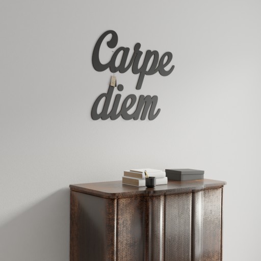 Деревянная 3D надпись на стене - Carpe Diem