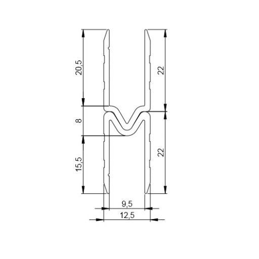 Aluminiowy profil zamykający wklęsły 6123F AH