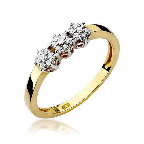 Pierścionek Zaręczynowy Brylanty Diamenty 0,12 ct