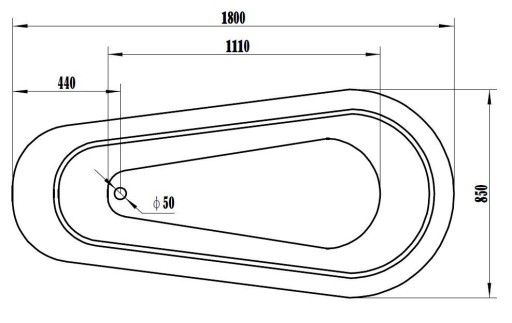 ОТДЕЛЬНОСТОЯЩАЯ ОВАЛЬНАЯ ВАННА 180x85 WALTPOOL-ГЕРМАНИЯ