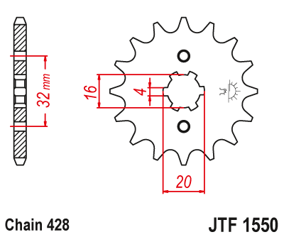 КОМПЛЕКТ ПРИВОДА YAMAHA YZF R125 DID+JT