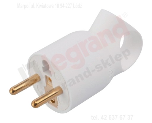 ВИЛКА LEGRAND С РУЧКОЙ 2P+Z БЕЛАЯ 50103