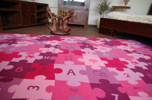 DYWAN DZIECIĘCY 400x600 cm PUZZLE fiolet @69716