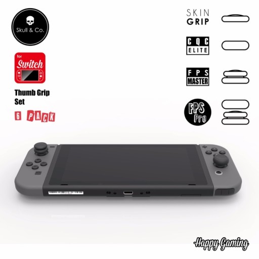 Набор аналоговых резиновых чехлов Skull&Co 6 в 1 для NS Switch Lite OLED Black