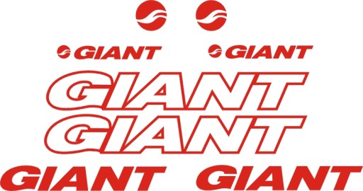 GIANT czerwone naklejki na rower 4-3B YESS Naklejki