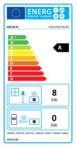 PIEC WOLNOSTOJĄCY KOZA AB na nodze o mocy 8 kW FI 150 - ekoprojekt