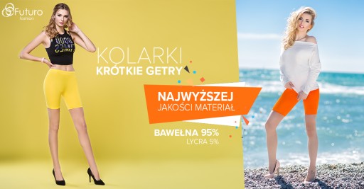 LEGGINSY 1/2 KOLARKI DAMSKIE KRÓTKIE GETRY- L