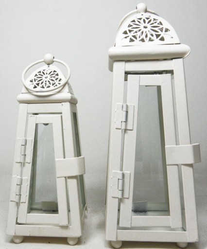 Latarnia Lampion Metalowe KREM Lampiony 18cm