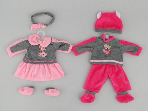 BABY DOLL CLOTHES BORN комбинезон КОМБИНЕЗОН РОЗОВЫЙ белый TEDDY BEAR 83