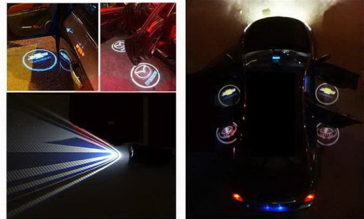 ŚWIATŁA LED POWITALNE LOGO SKODA SUPER MOCNE 2x7W