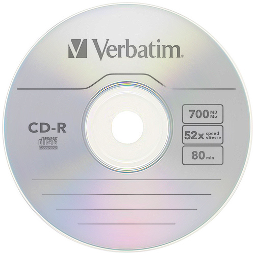 VERBATIM CD-R 700MB 52x 1 шт. в конверте