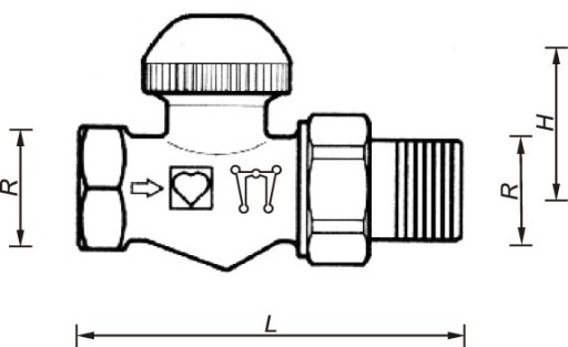 Клапан термостатический прямой Herz TS-98 3/4