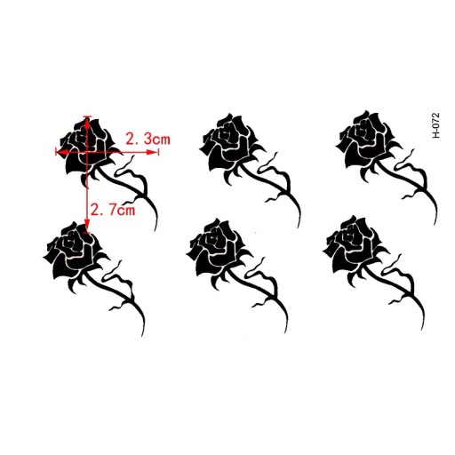 ВРЕМЕННАЯ татуировка роза ветка розы цветок 6 шт. цветочные шипы за ухом рука