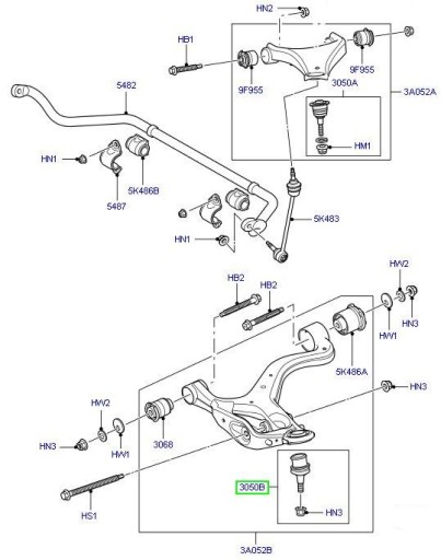 Штифт переднего поперечного рычага Land Rover Discovery 3 4