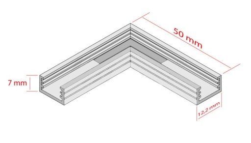 Łącznik kątowy 90' do profili LED wąskich slim