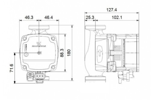 ЦИРКУЛЯЦИОННЫЙ НАСОС GRUNDFOS 25-40 180 АЛЬФА 1л 25/40