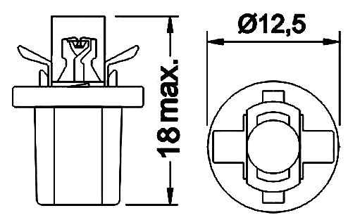 T5 R5 СЧЕТЧИК СВЕТОДИОДНОЙ ЛАМПОЧКИ BX 8.5D uv