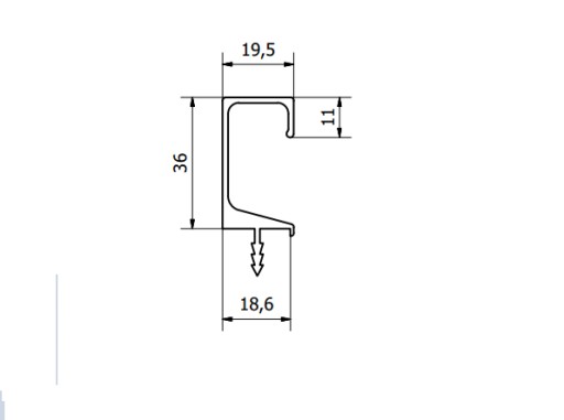 АЛЮМИНИЕВАЯ МЕБЕЛЬНАЯ РУЧКА FE-3 BAR 1900 мм ALU