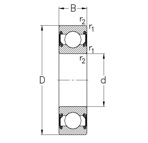 Шарикоподшипник 61807 = 6807 2RS2 NKE 35x47x7