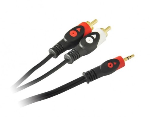 КАБЕЛЬ MINI JACK d 2x RCA CHINCH 1,5 М СТЕРЕО ЗОЛОТОЙ