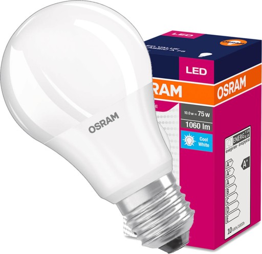 Светодиодная лампа A60 E27 10Вт 75Вт 1060лм 4000К OSRAM