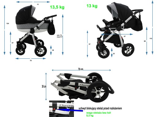 МНОГОФУНКЦИОНАЛЬНАЯ КОЛЯСКА KAREX 3В1 QUERO alu, B,