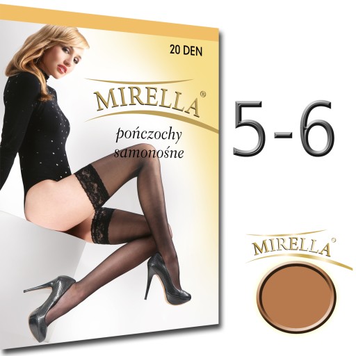 MIRELLA Pończochy samonośne 20 den 5/6 Beige