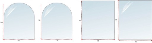 Стеклянное измельчение под печи каминовое стекло 100x40 см.