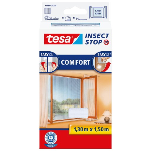 Москитная сетка tesa Comfort для окон 1,3 х 1,5 м, белая