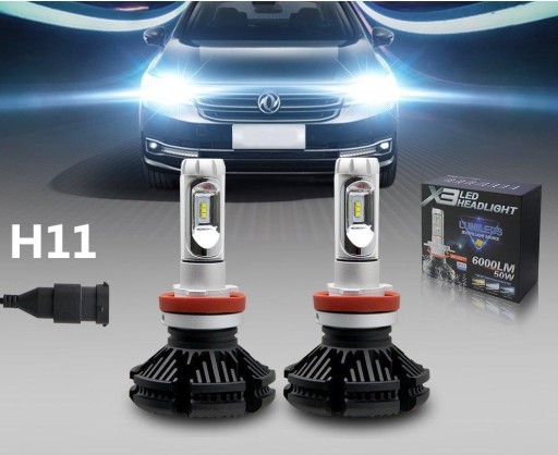 Лампы 2шт LED H11 X3 ZES 50W 12000lm LUMILEDS