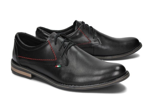 PÓŁBUTY MĘSKIE CASUAL SKÓRA 281/P CZARNY 45