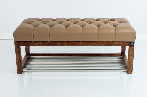 120 Producent Ławka Pikowana Cappuccino EMRA WOOD