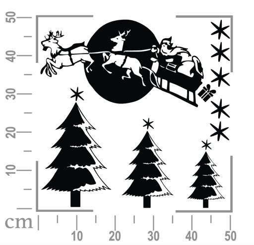РОЖДЕСТВЕНСКИЕ НАКЛЕЙКИ 50х50см УКРАШЕНИЕ ОКОННОГО СТЕКЛА 3