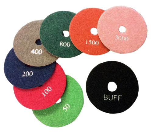 KPL 8 SZT 100 DYSK POLERSKI RZEP GRANIT #50 - BUFF