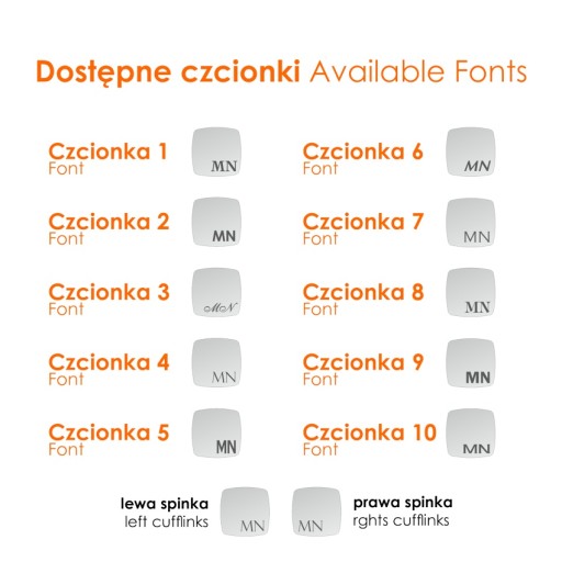 Srebrne spinki do mankietów z grawerem ZaNa Design