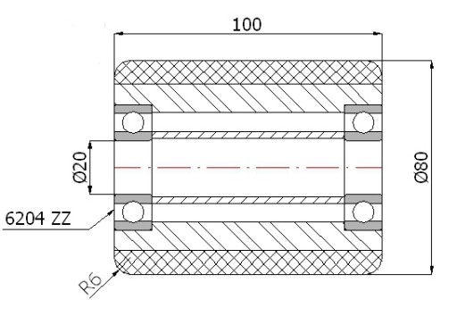 ТЕЛЕЖКА ДЛЯ ПОДДОНОВ РОЛИКОВАЯ ТЕЛЕЖКА ДЛЯ ПОДДОНОВ 80x100 мм, отверстие: 20 мм, грузоподъемность: 400 кг.