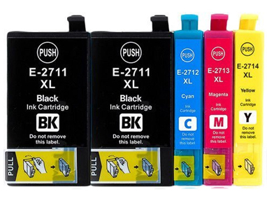 5x DO EPSON T2711-14 27XL WF 3620 3640 7110 7610