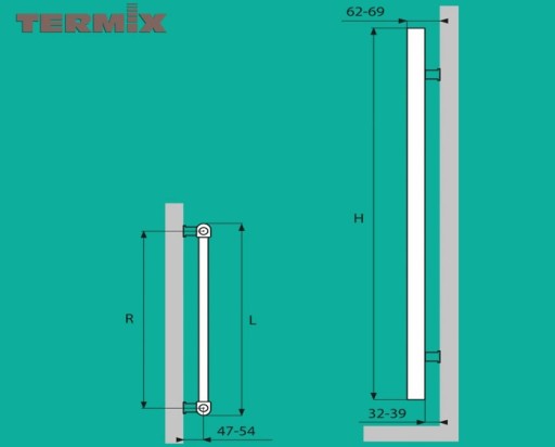 TERMIX TRYTON РАДИАТОР 1200 x 440 БЕЛЫЙ