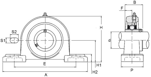 ZESPÓŁ ŁOŻYSKOWY UCP 208 OPRAWA ŁOŻYSKO wał 40mm