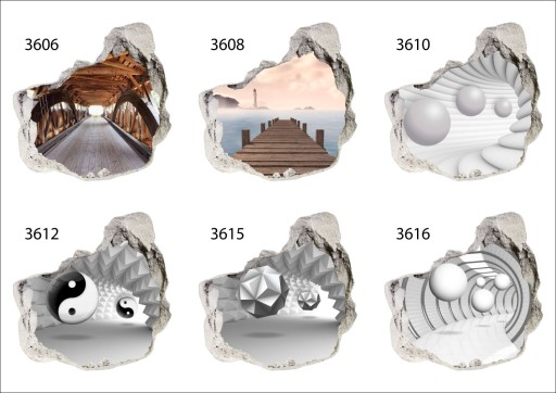 3D наклейки на стену Дыра в стене 120