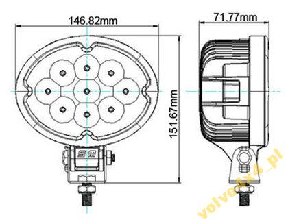 SUPER LAMPA ROBOCZA OWAL nXn LED CREE 27W 12/24V