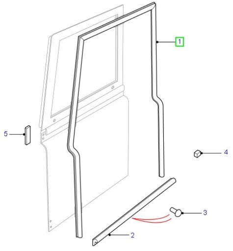 Уплотнитель передней левой двери Land Rover Defender