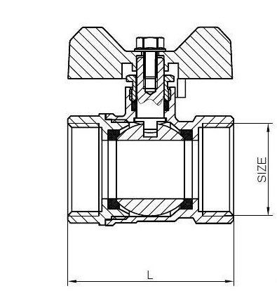 Кран шаровой Diamond DN15 1/2