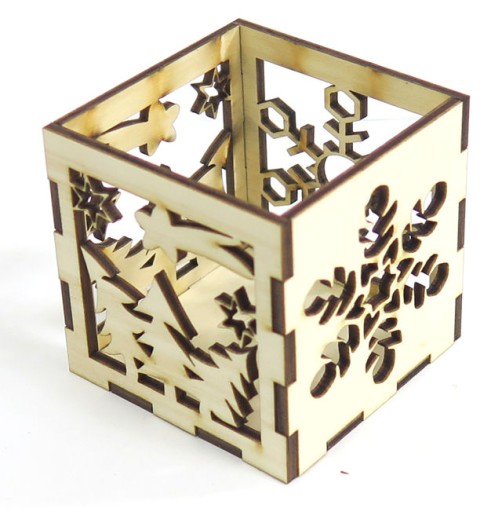 ŚWIECZNIK TEALIGHT 6.5x6.5x6.5cm DECOUPAGE YD4