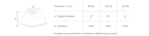 SPÓDNICZKA TUTU BALET RYTMIKA TANIEC Z1 NR 98/104