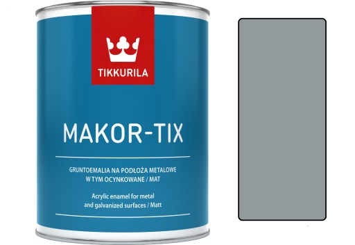 Краска Tikkurila Makor-tix цинк 3л серый металлик