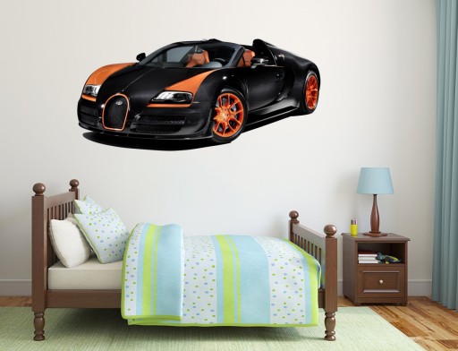 НАКЛЕЙКИ НА НАСТЕНУ BUGATTI VEYRON Автомобили 70x32 см