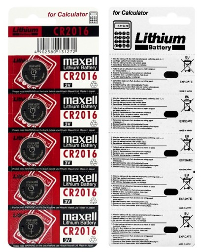 MAXELL CR 2016 ЛИТИЕВАЯ БАТАРЕЯ - 5 ШТ. в блистере