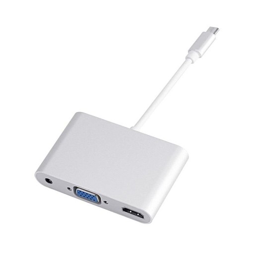 Adapter USB-C USB3.1 - VGA HDMI 4K Mini Jack 3,5mm