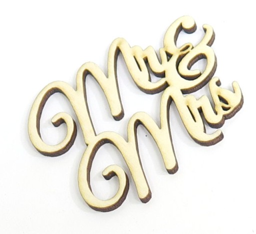 NAPIS OZDOBA DECOUPAGE Mr&Mrs ZE SKLEJKI OZ7